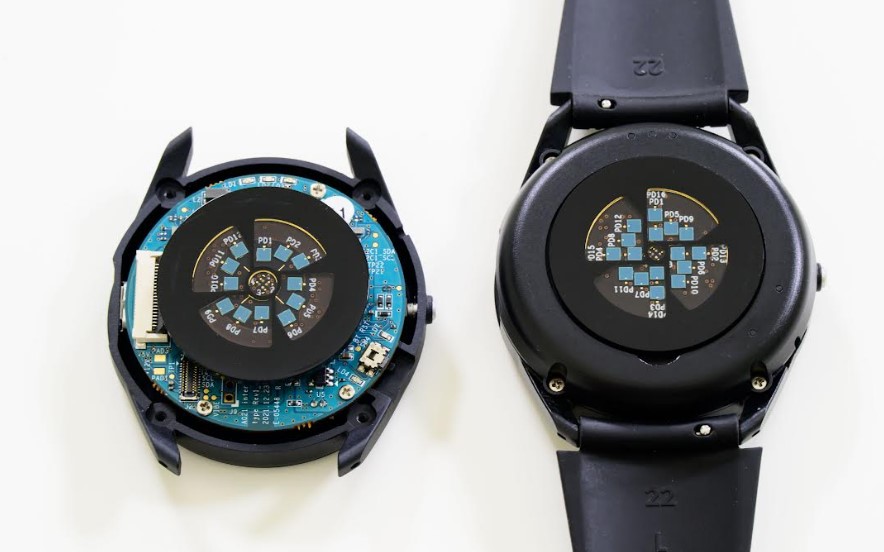 Miniature sensors on Samsung Galaxy Watch8 series.