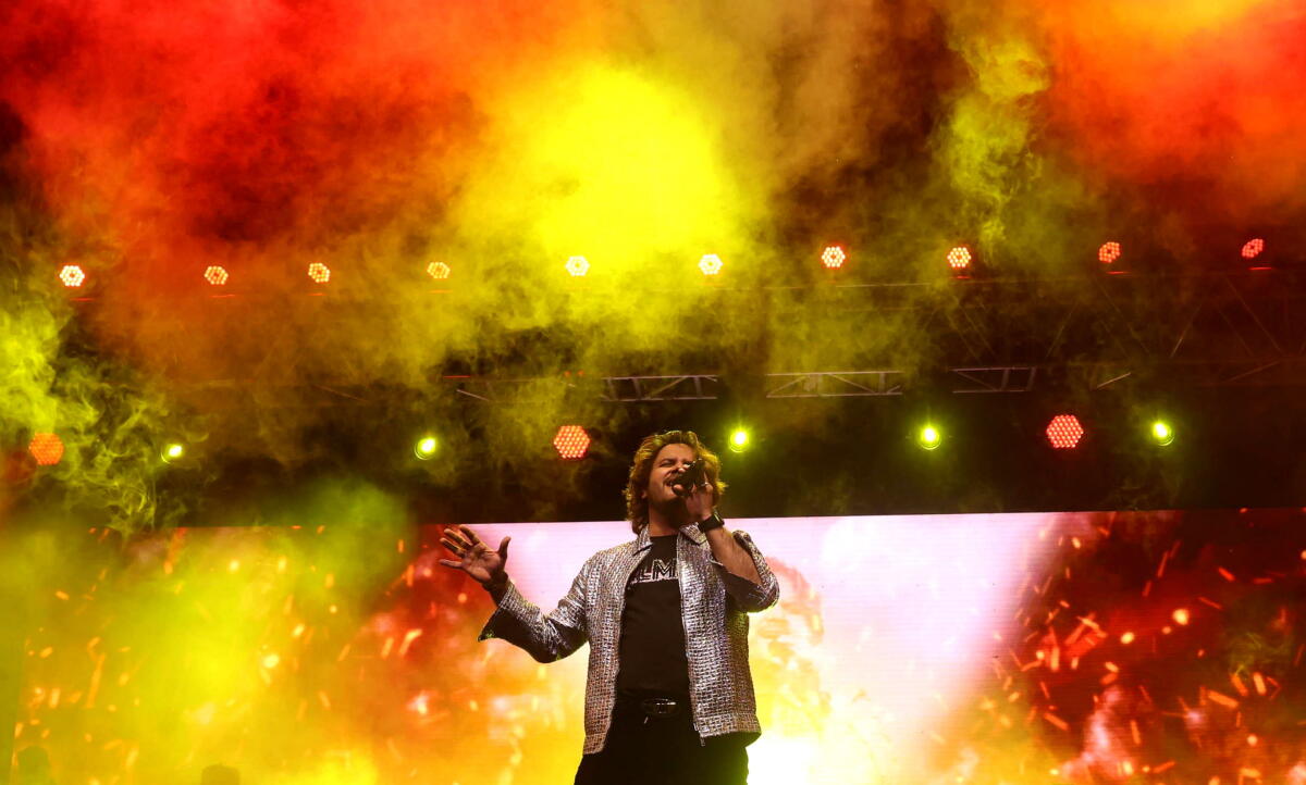 Bollywood singer Javed Ali performs at an event, in Bhopal, Madhya Pradesh.