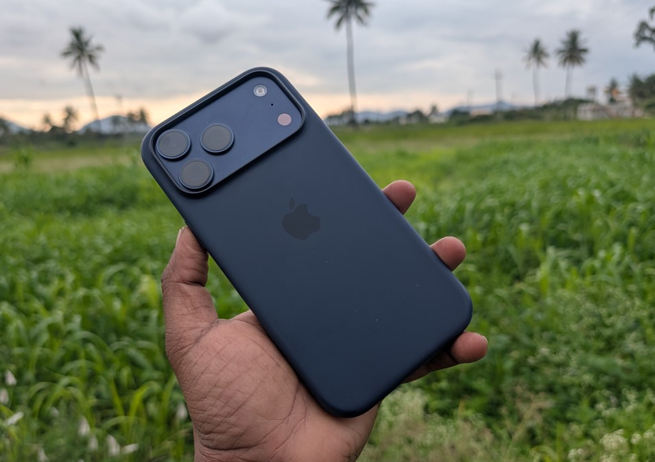 The iPhone 17 Pro Max with Apple Silicone Cover Case.