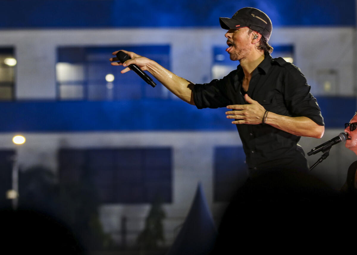 Grammy Award-winning singer Enrique Iglesias during his performance, in Mumbai