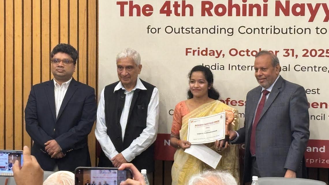 (L-R) Dhiraj Nayyar, Deepak Nayyar, Vidhya Parshuramkar and Prof S Mahadev