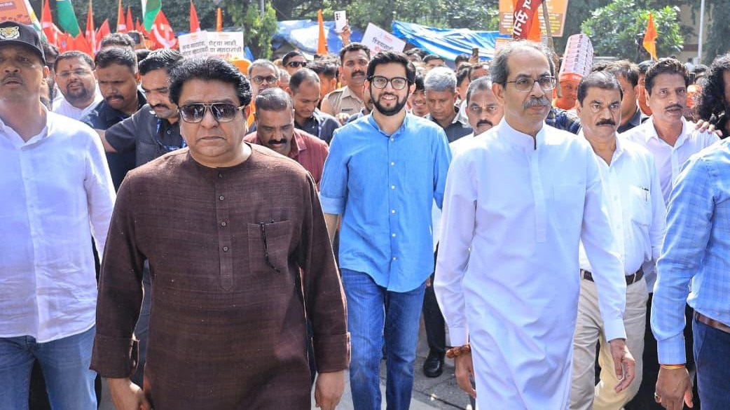 Oppn holds 'Satyacha Morcha' in Maharashtra; Uddhav, Raj and Sharad Pawar slam EC over voters list