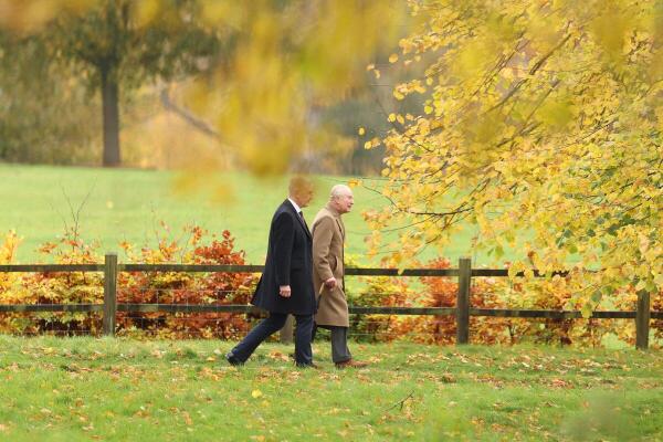 Britain's King Charles arrives for a church service at St. Mary Magdalene Church, on the Sandringham Estate, where Andrew Mountbatten Windsor, younger brother of Britain's King Charles, will move, following the king's decision to strip him of his title of prince and evict him from his Windsor residence, in Norfolk, Britain.