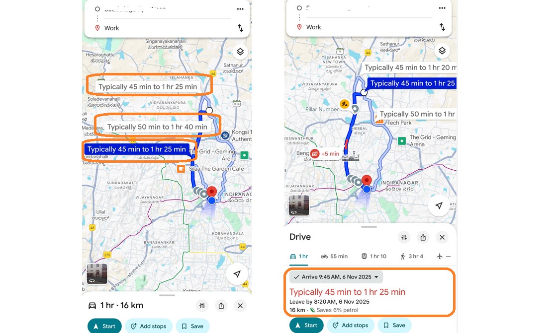 Steps on how to setup reminder for road trip on Google Maps.