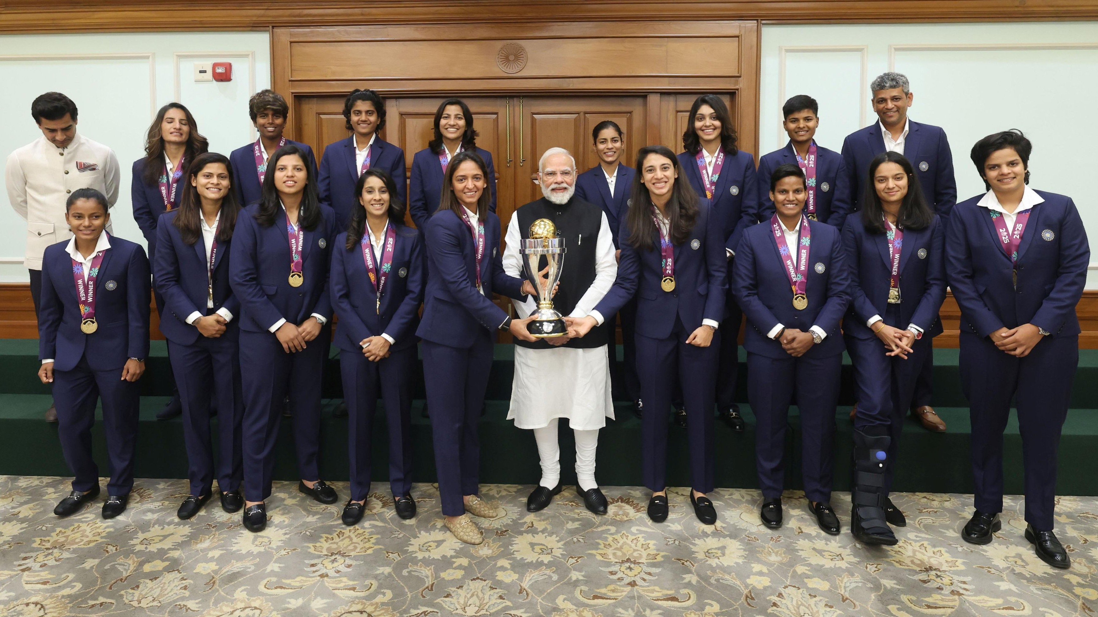 Prime Minister Narendra Modi meets World Cup-winning women's team, pics go viral