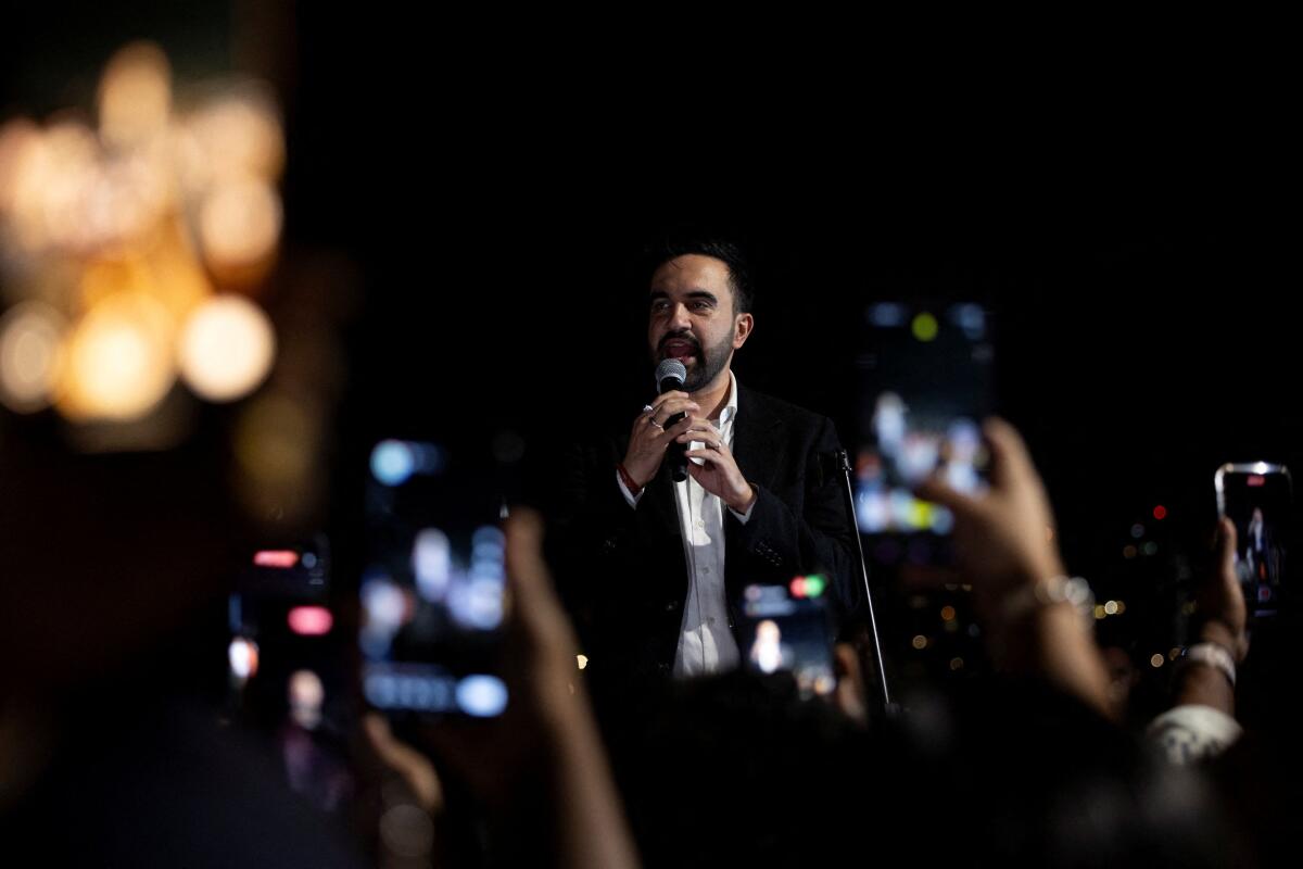 New York City mayor-elect Zohran Mamdani speaks at an event in San Juan, Puerto Rico. Credit: Reuters