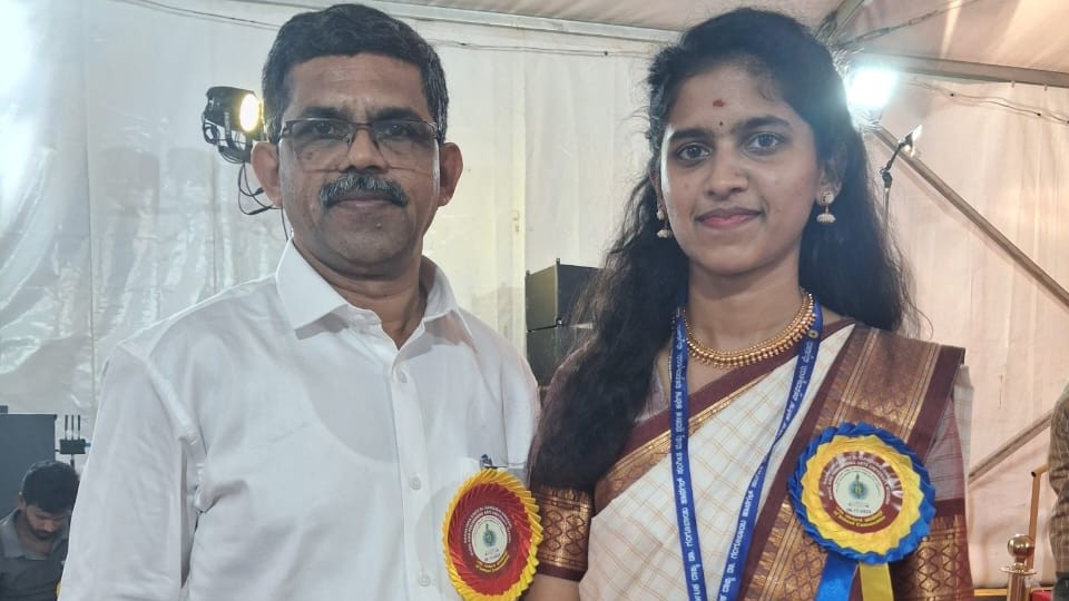 P Puneetha with her father.