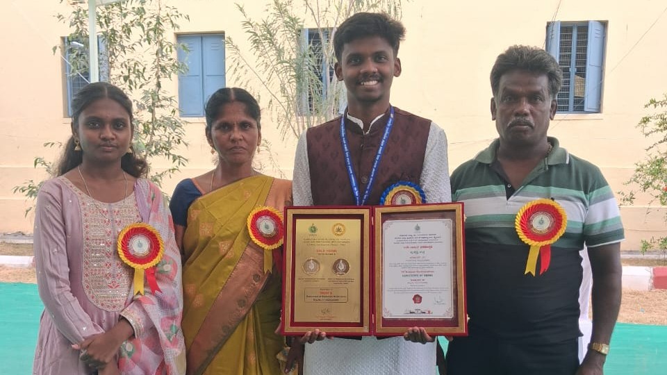 M Sanjay with his family.