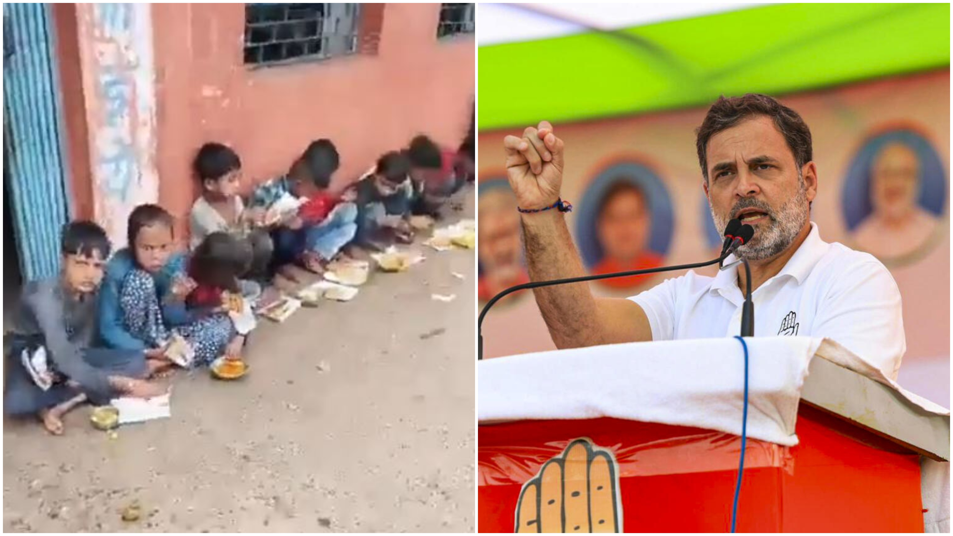 PM, Madhya Pradesh CM should be ashamed: Rahul Gandhi while sharing video of kids having mid-day meals on newspapers