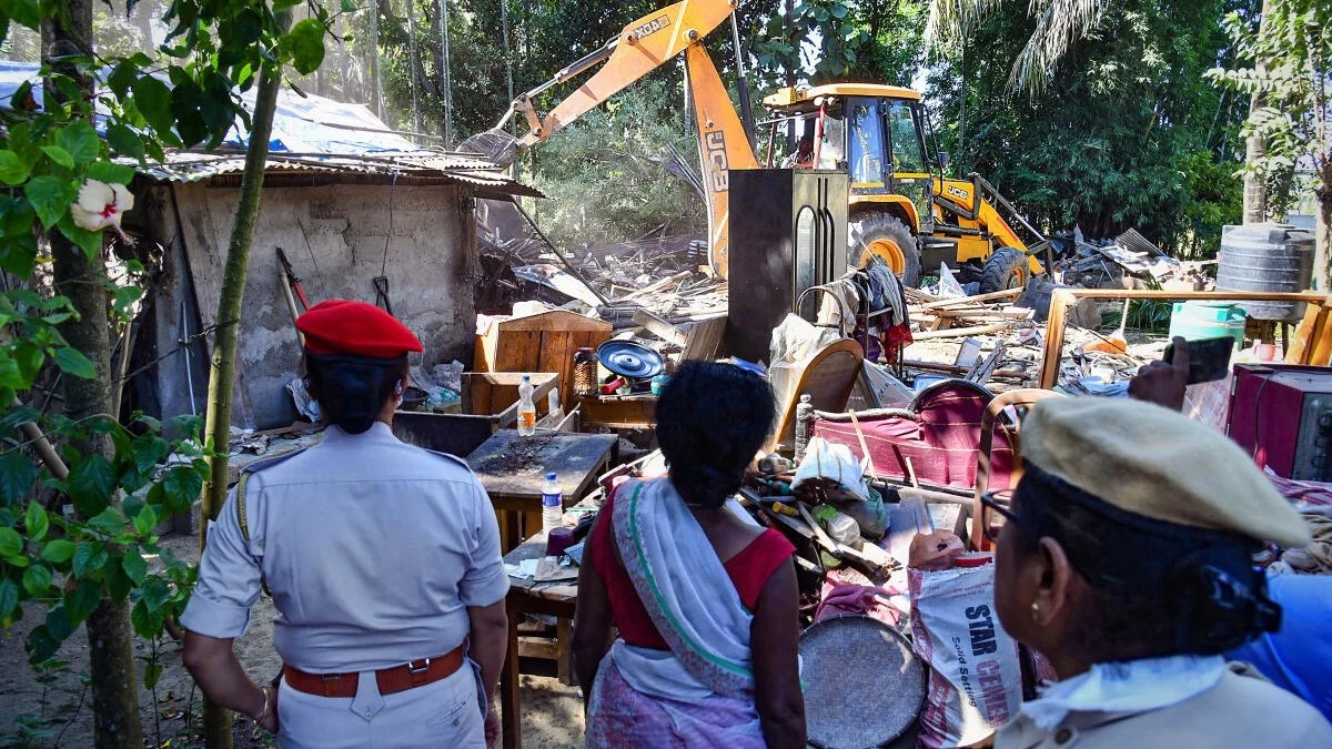 Assam begins eviction in forest land in Goalpara, bulldozers demolish houses