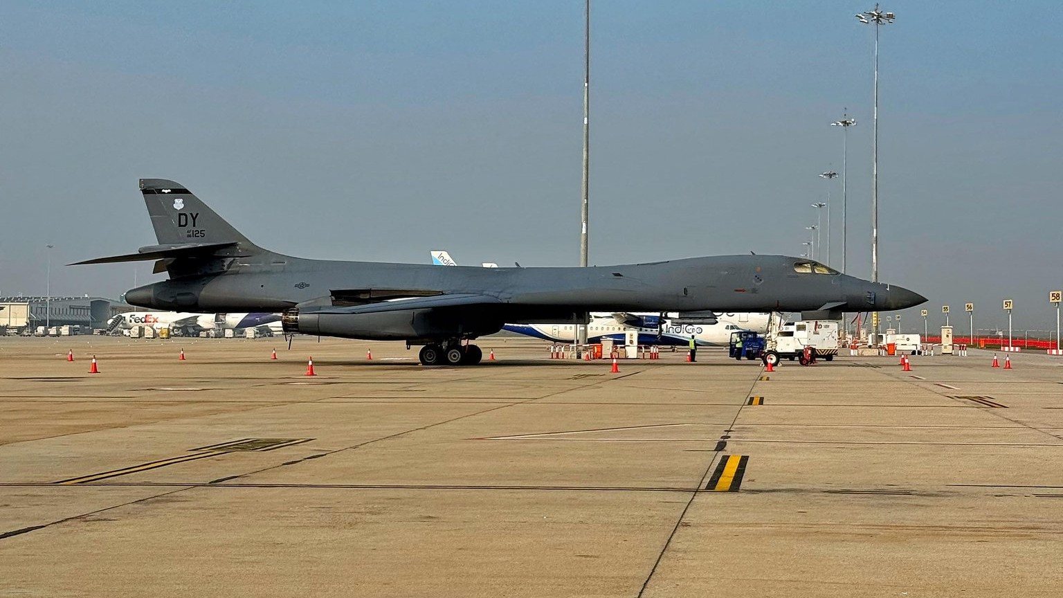 US Air Force's B-1B Lancer turns heads at Bengaluru airport