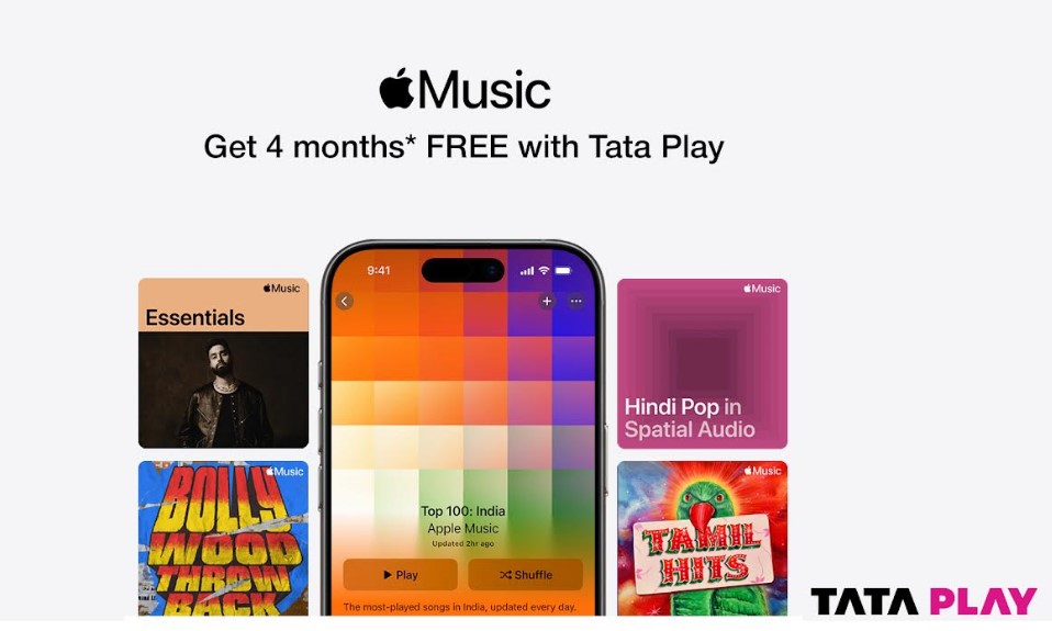 Tata Play subscribers get free access to Apple Music for four months.