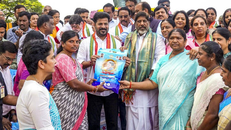 Telangana CM Revanth Reddy launches saree distribution scheme on Indira Gandhi’s birth anniversary