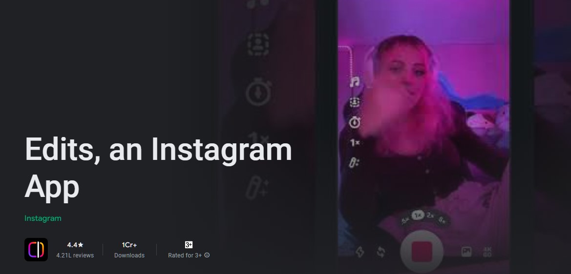 Edits, an Instagram app.