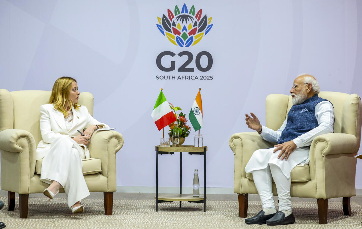 Prime Minister Narendra Modi during a bilateral meeting with his Italian counterpart Giorgia Meloni.