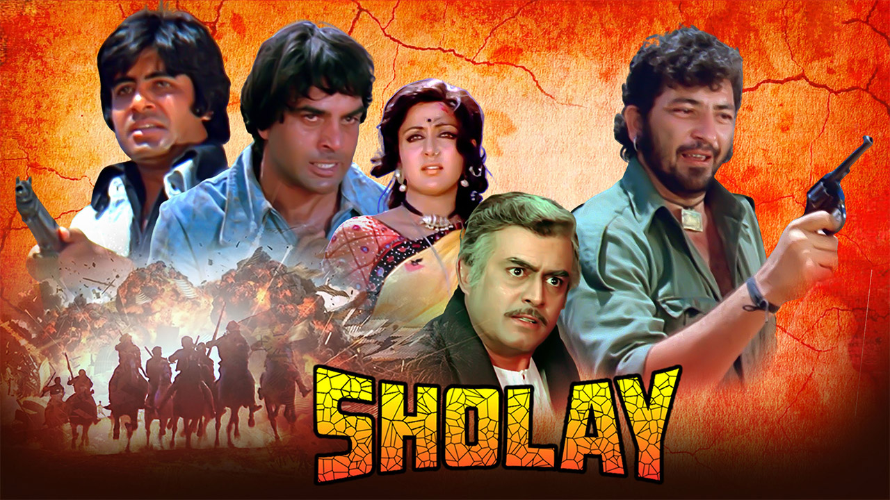 Sholay movie poster.