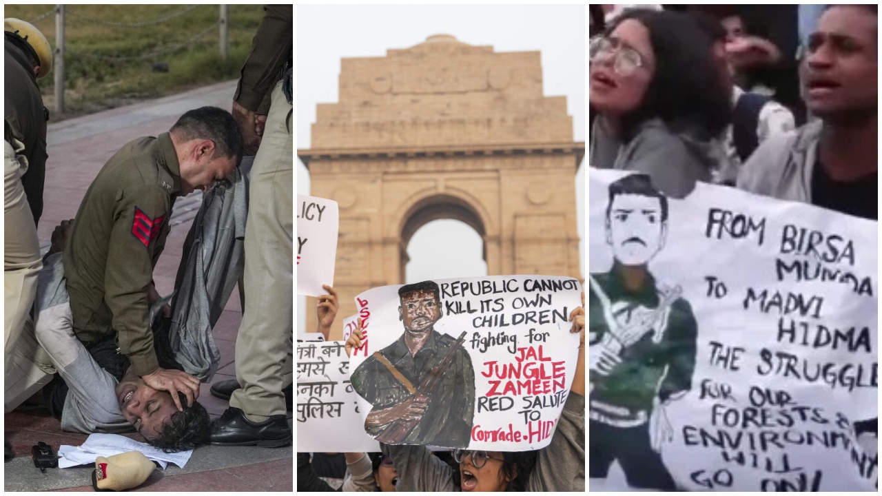 'From Birsa Munda to Madvi Hidma...': Delhi air pollution protesters display slain Maoist Hidma's posters; 22 arrested