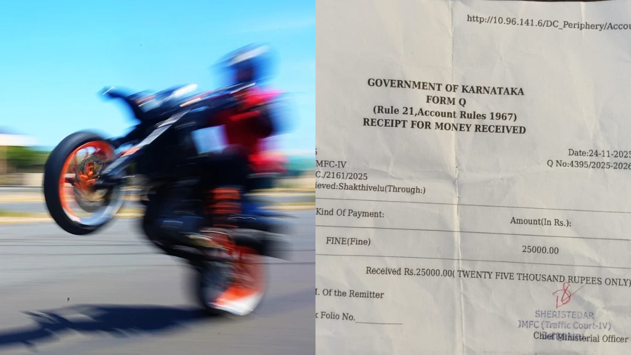 Video of minor caught doing wheelie goes viral; Bengaluru court fines his father Rs 25,000