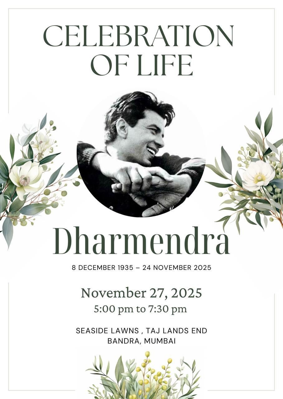 Dharmendra's Prayer Meet Invite
