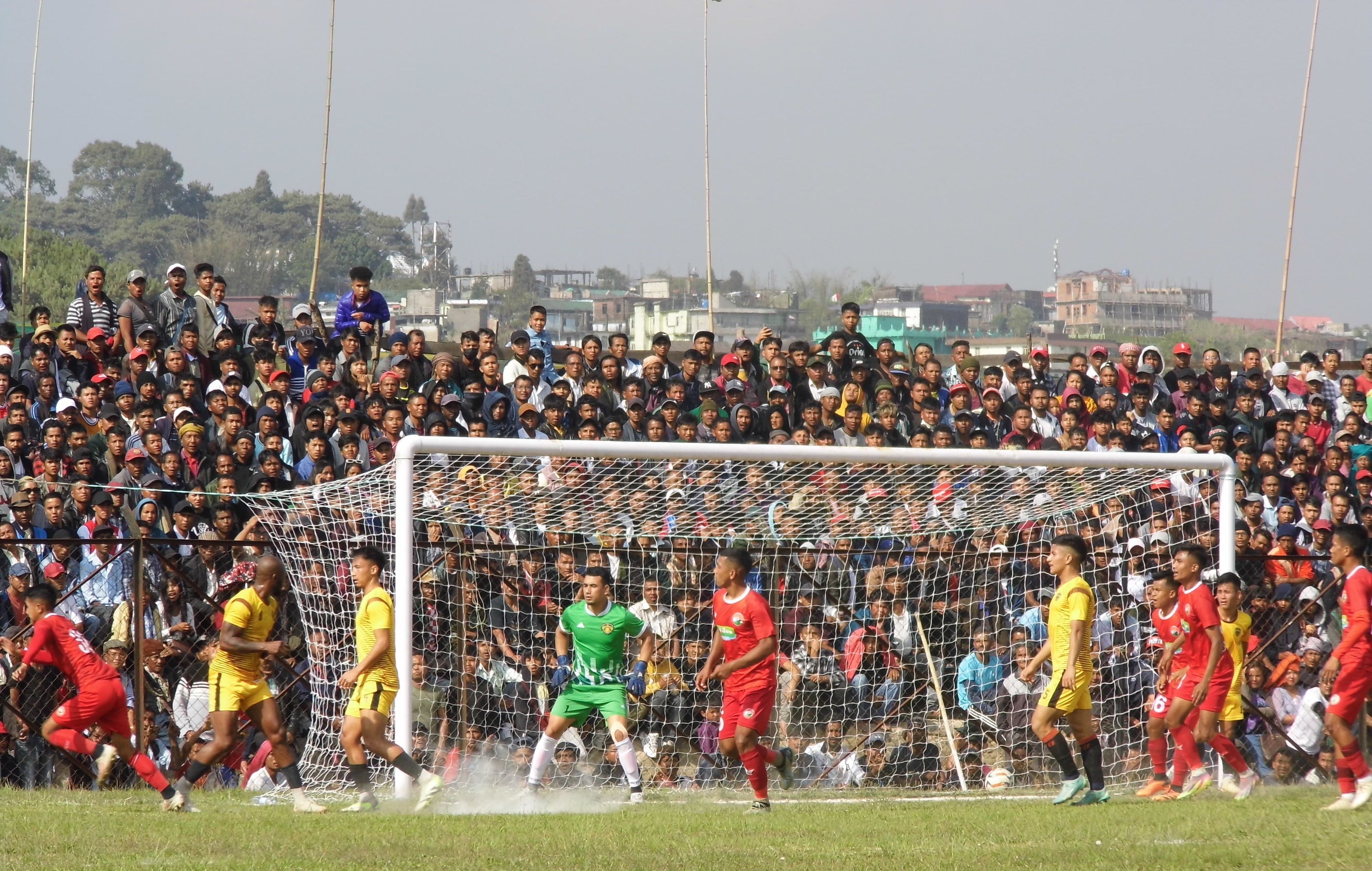 The Golden Lions and Shillong Lajong face off in a ‘basti’ tournament in Mawlangwir, Meghalaya. 