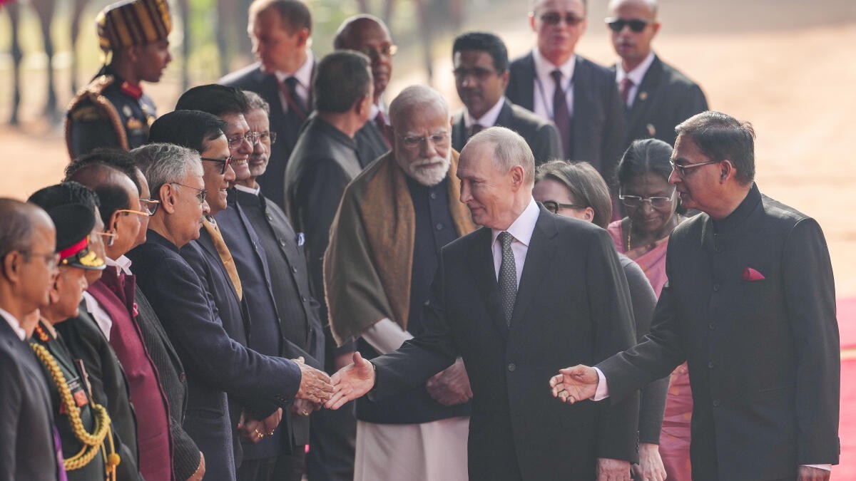 Russian President Putin accorded ceremonial welcome at Rashtrapati Bhavan