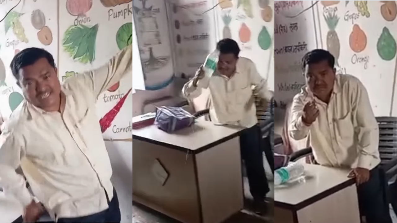 'Drunk' teacher abuses students, dances in Maharashtra govt school; villagers demand action against him 