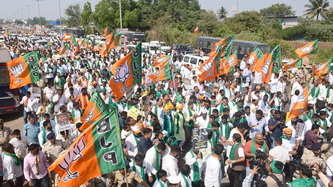 ‘Ministers following CM Siddaramaiah in aerial survey of crop losses, fearing backlash’: B Y Vijayendra