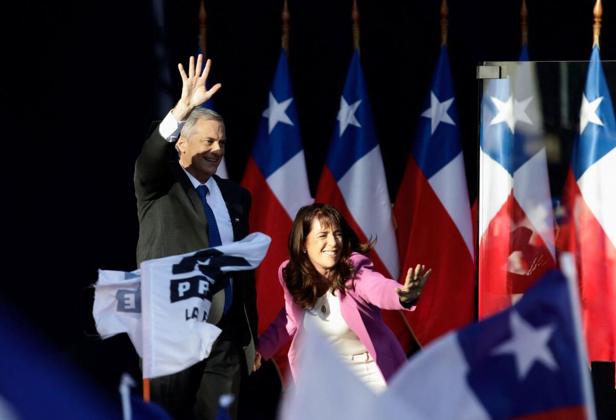 Presidential candidate Jose Antonio Kast holds a closing campaign rally in Temuco. Credit: Reuters