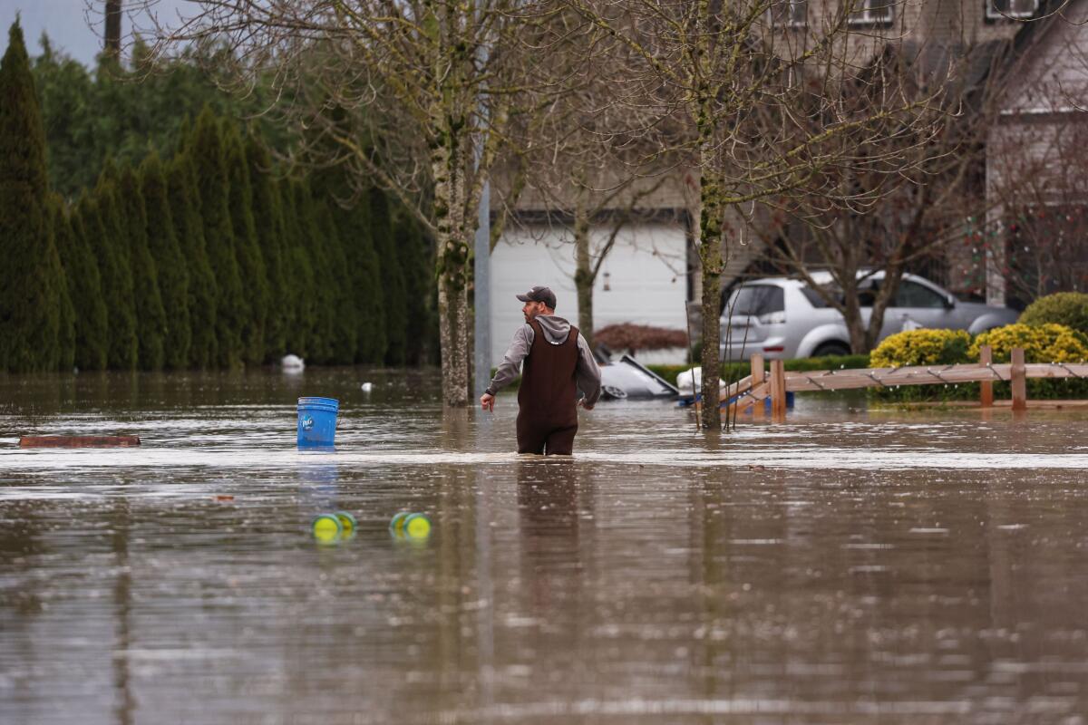 Floodwaters trigger evacuations and highway closures in British Columbia's Fraser Valley. Credit: Reuters
