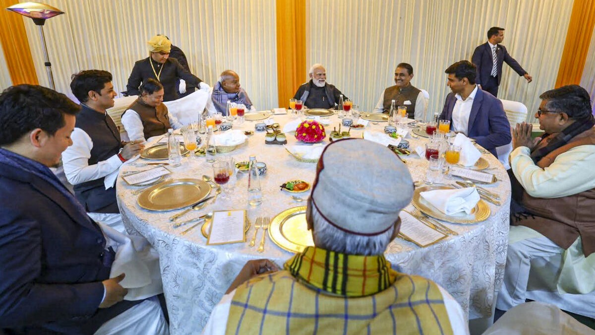 PM Modi hosts 'Unity Dinner' for NDA MPs, says politics demands persistence