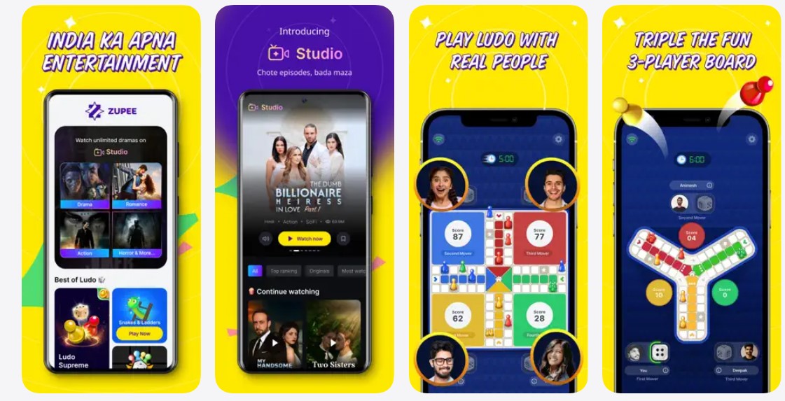 Zupee: Play Ludo Watch TV.