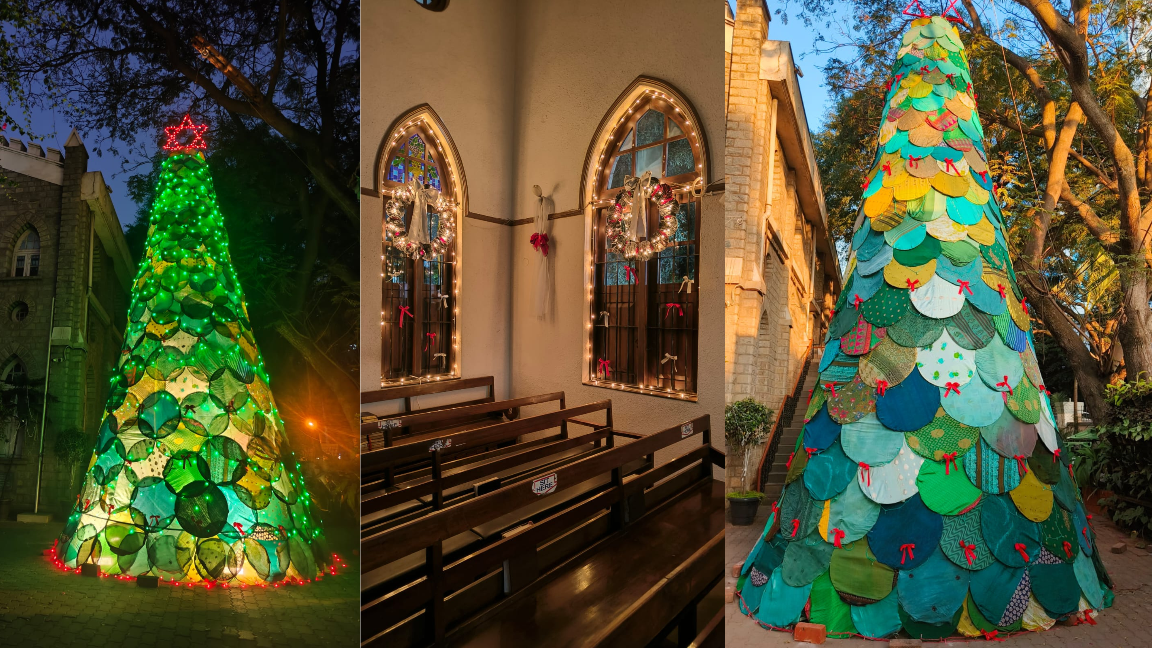 Bengaluru church raises 25-ft eco-friendly Christmas tree made of old sarees