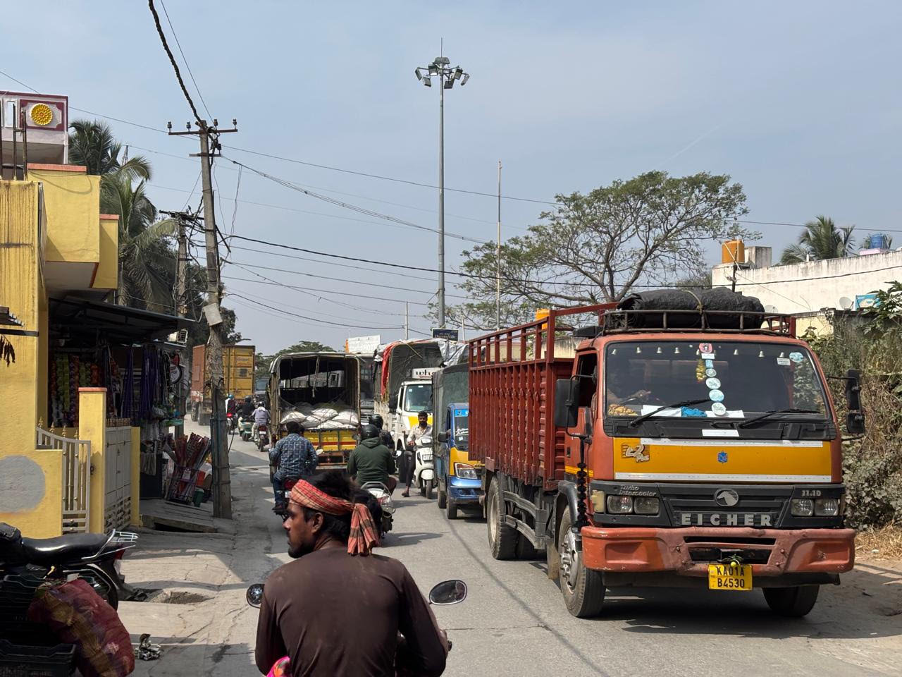 Slow-moving traffic on alternate narrow routes. 