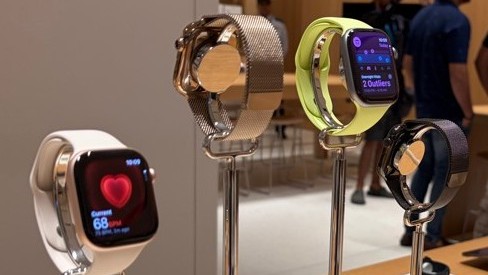 Apple Watch Series 11 displayed at Apple Hebbal Store.