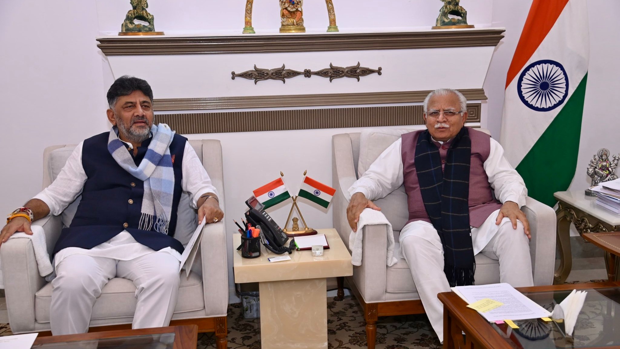 Karnataka Deputy CM DK Shivakumar meets Manohar Lal Khattar, seeks approval for key Bengaluru projects 