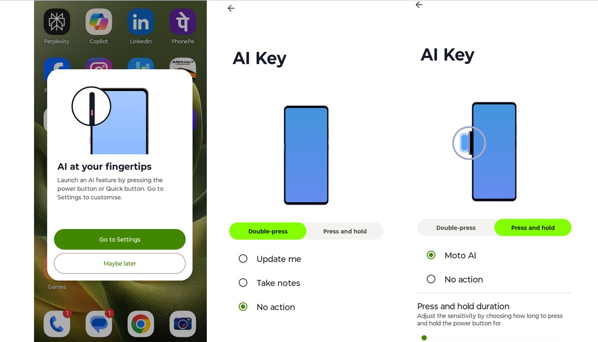 Motorola Edge 70 comes with AI Key feature.