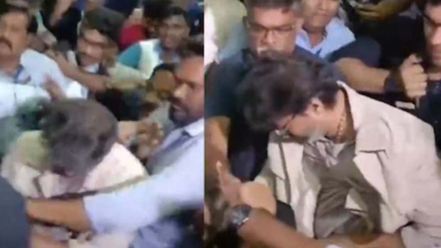 Thalapathy Vijay trips and falls amid surge of fans rushing to greet 'Jana Nayagan' at Chennai Airport