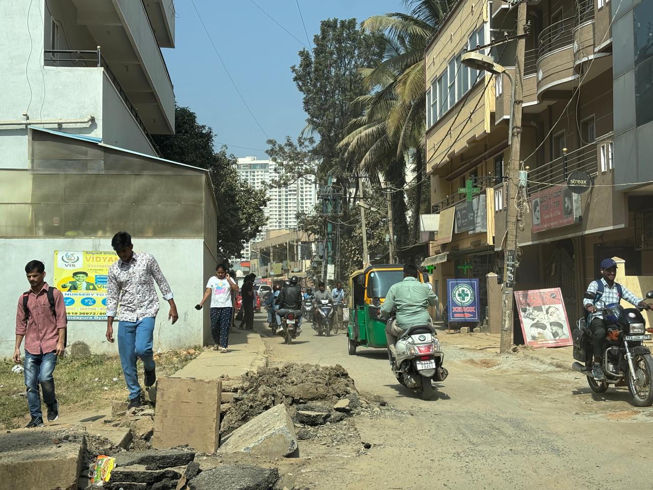 Prolonged pipe-laying work leaves Veerannapalya Main Road dug up for over six months.  