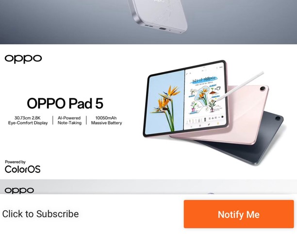Oppo Pad 5 series teaser.