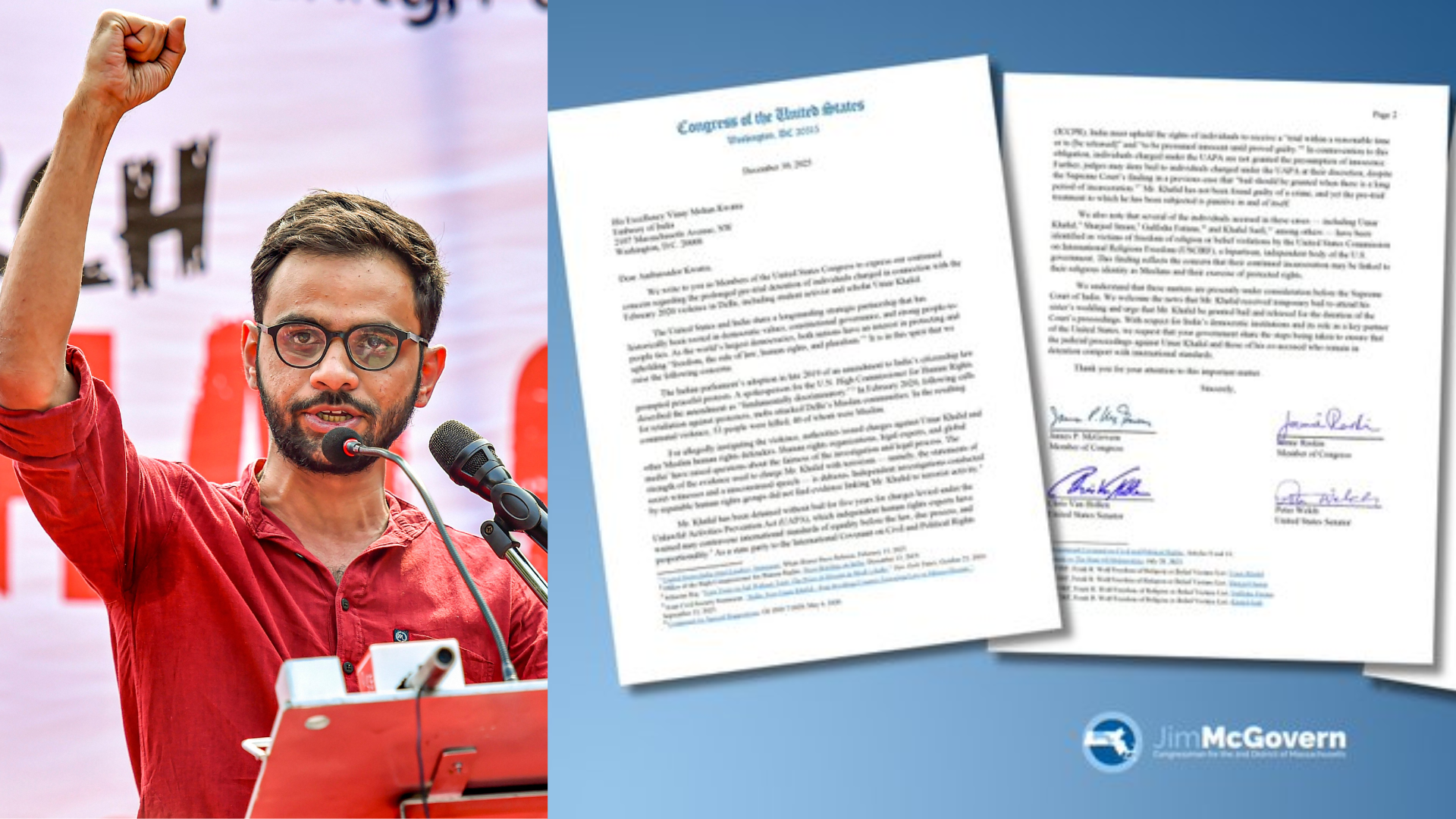 'Grant him fair trial': US lawmakers write in support of Umar Khalid; Mamdani sends note for jailed activist