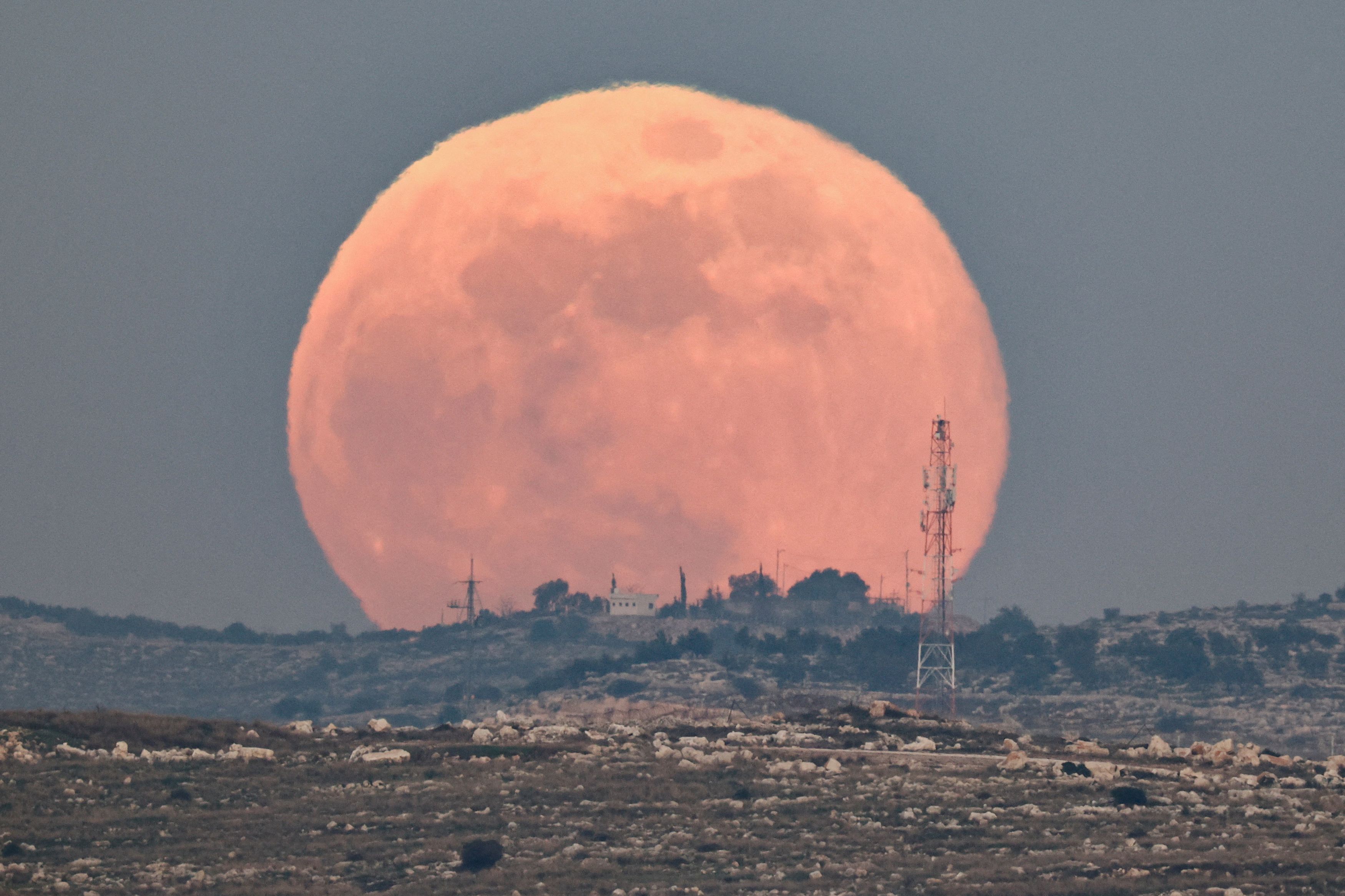 Wolf Supermoon in Israel