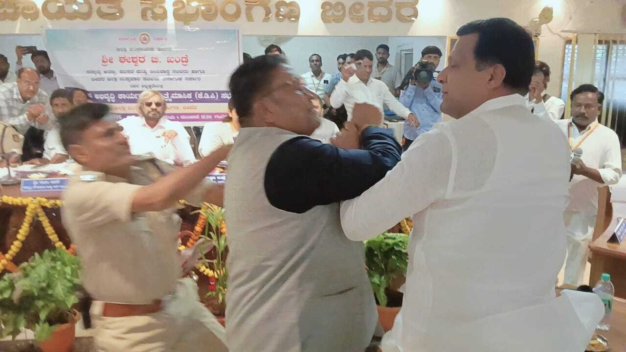 BJP MLA and Congress MLC come to blows in KDP meeting