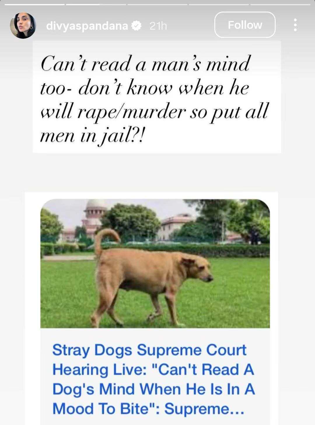 A screenshot from Ramya Instagram handle. 