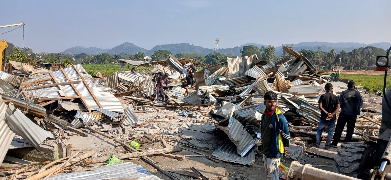 An image showing the ruin of a home after demolition.