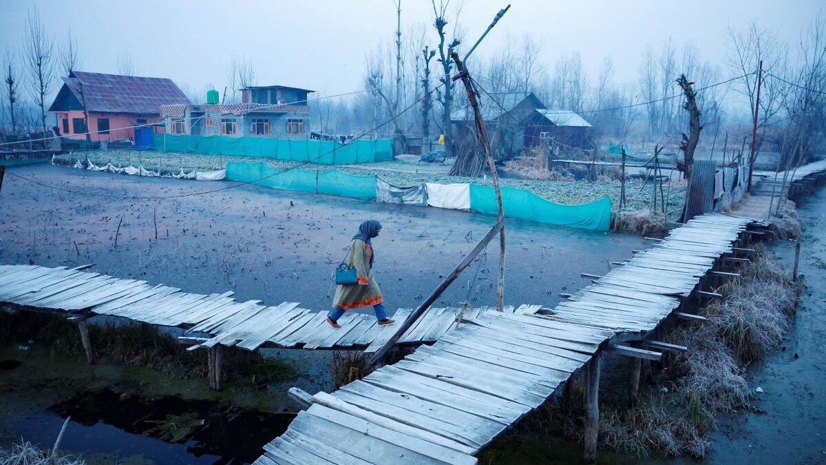 Parts of Dal Lake freeze as Kashmir reels under severe cold