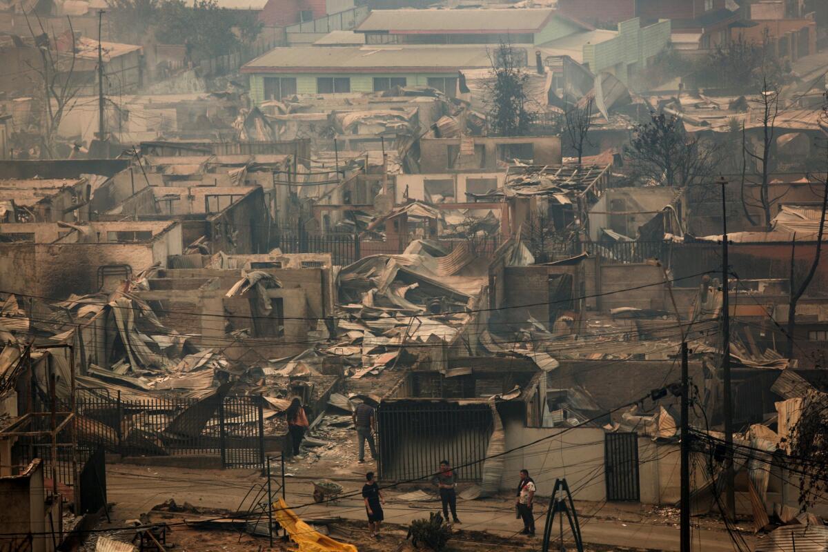 Wildfire burns in Chile.