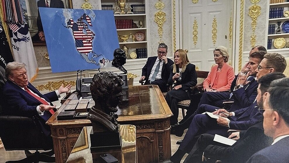 Donald Trump shares AI-generated images showing a “Greater America” map including Greenland, Canada and Venezuela, reigniting controversy over his territorial ambitions.