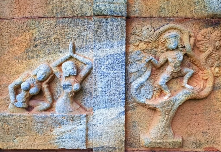 Episodes of Lord Krishna’s childhood carved on the walls of the Nallur temple. Photo by special arrangement
