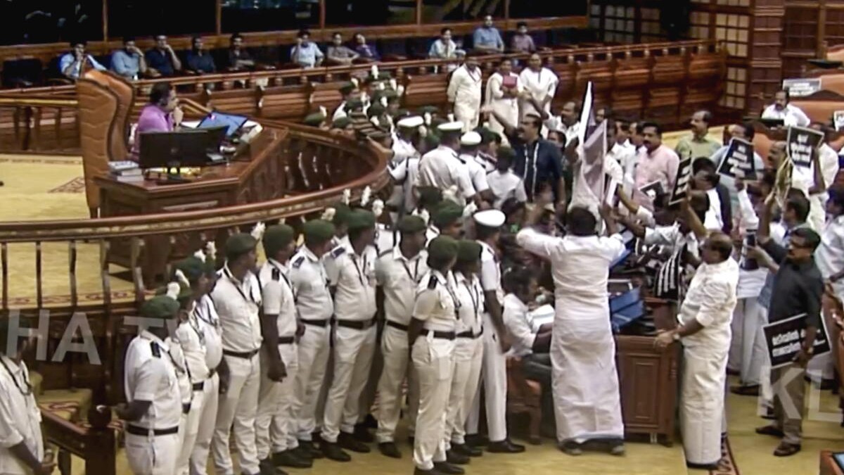Unruly scenes in Kerala Assembly over Sabarimala gold row