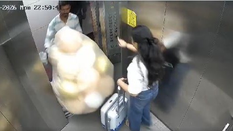 Watch | Balloons explode inside building elevator in Mumbai
